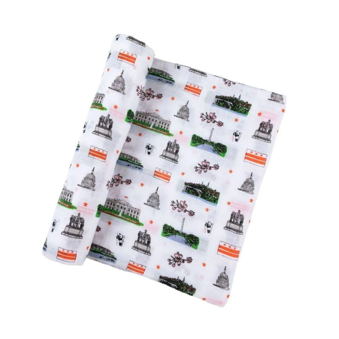 Washington DC Baby Muslin Swaddle Receiving Blanket