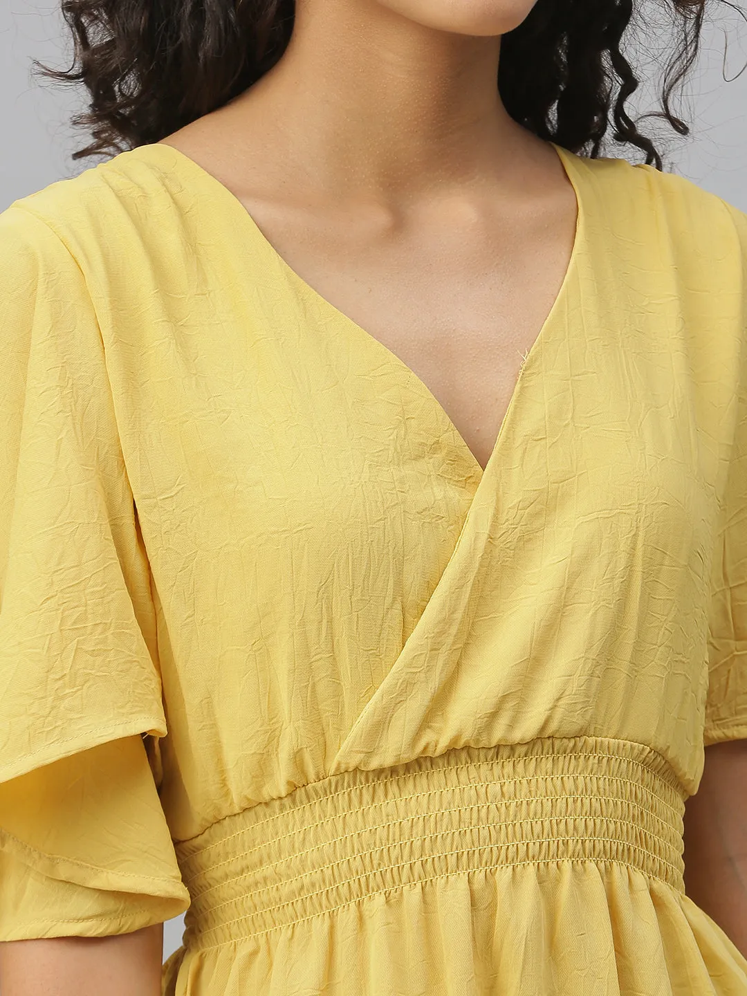 Women's Yellow Solid Tops