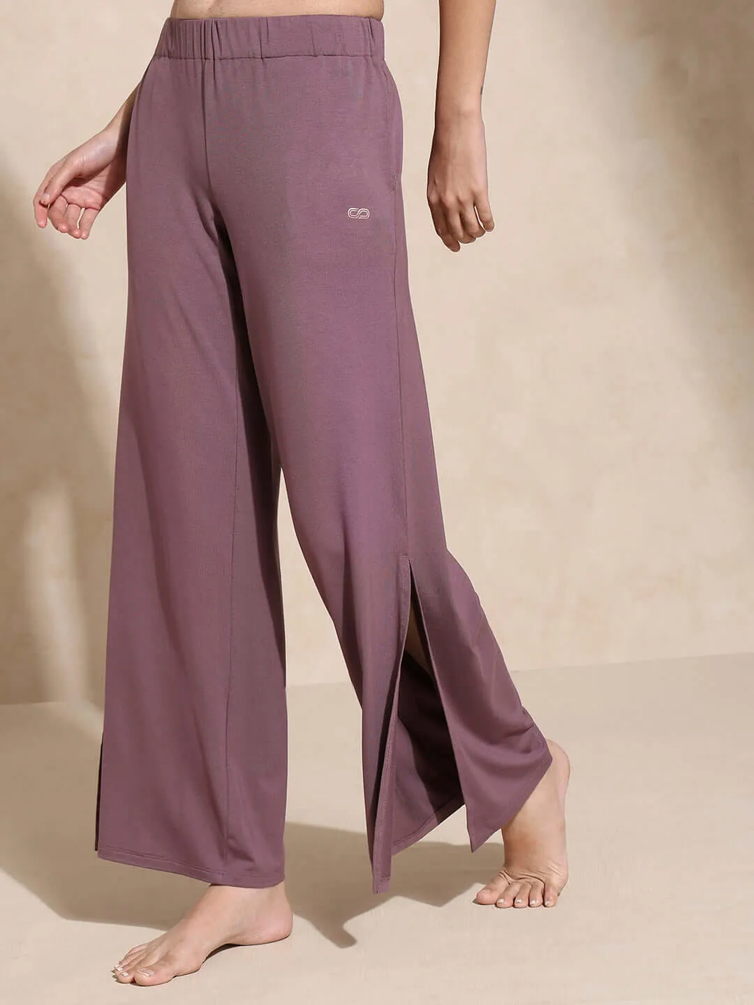 Zen Tee & Lounge Pants with Slit Mulberry